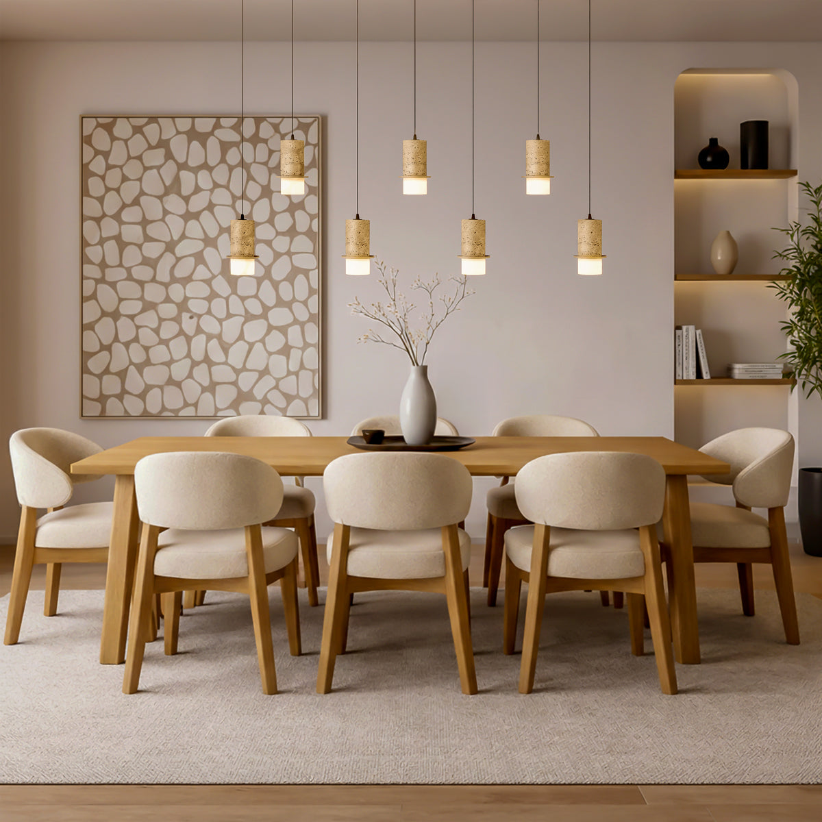 Kolisa LED 7 Light Island Pendant 42W Tri Colour Beige - KOLISA PE7B-BE