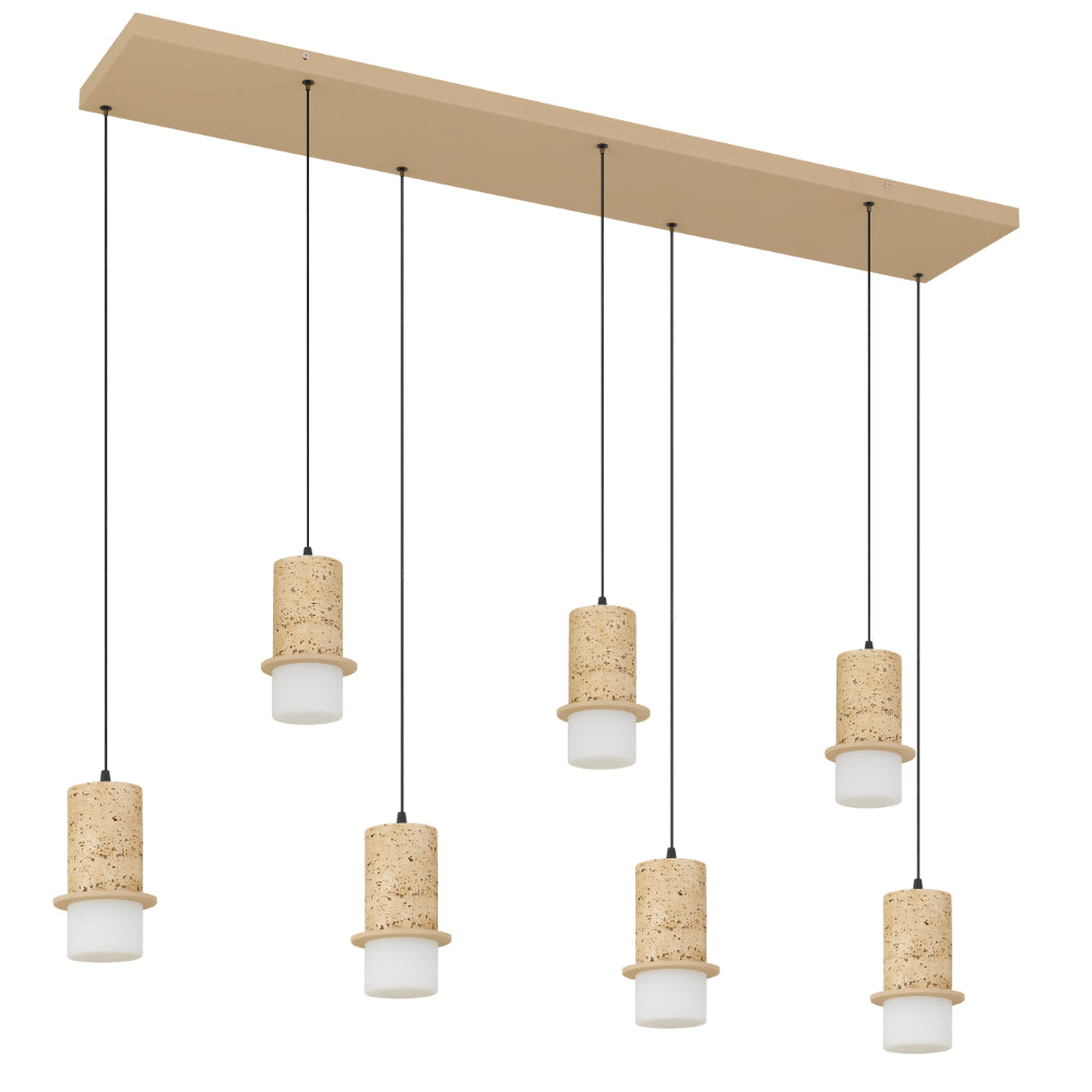 Kolisa LED 7 Light Island Pendant 42W Tri Colour Beige - KOLISA PE7B-BE