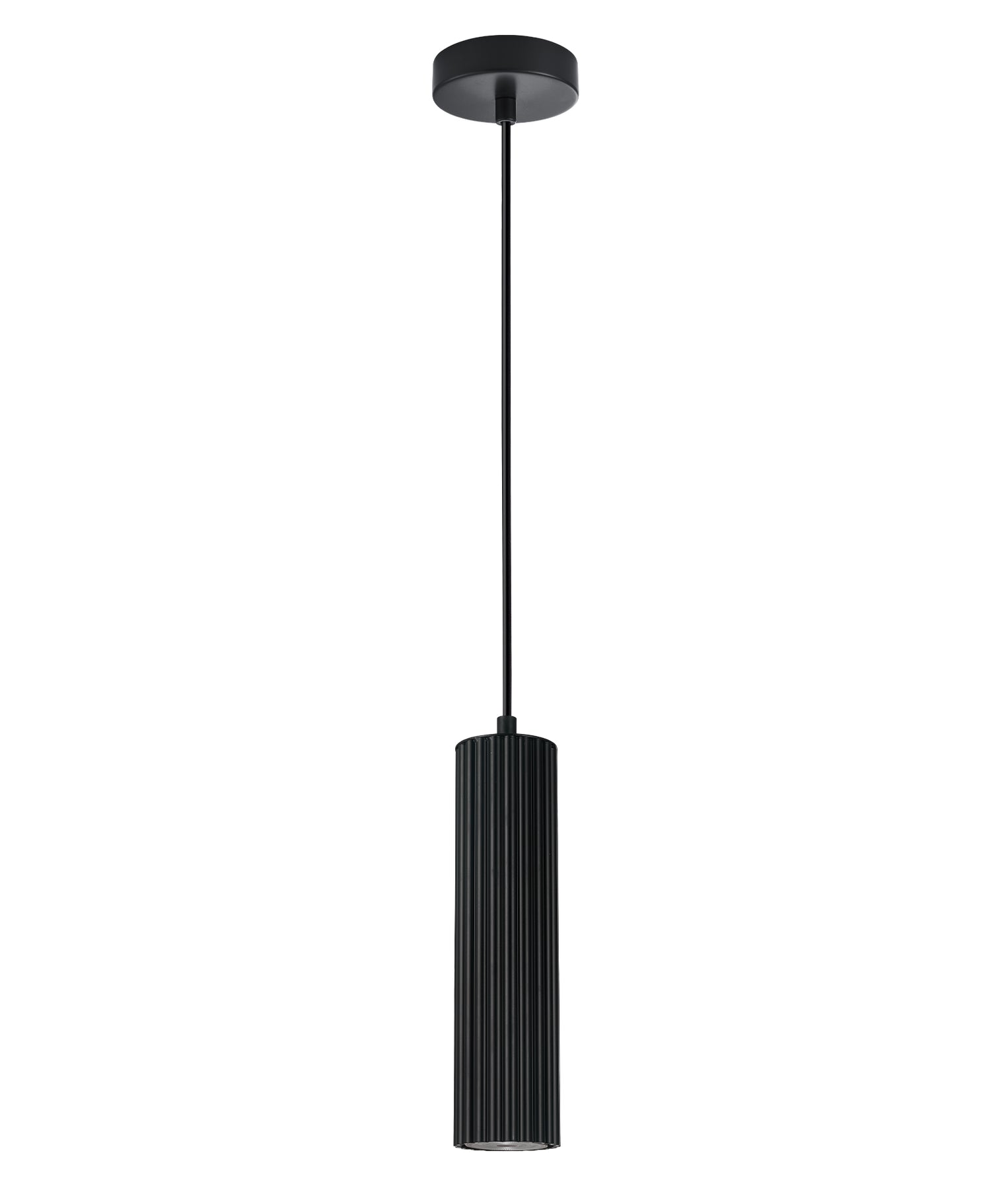 Kolonne Ribbed Cylinder Pendant Light Black - KOLONNE1