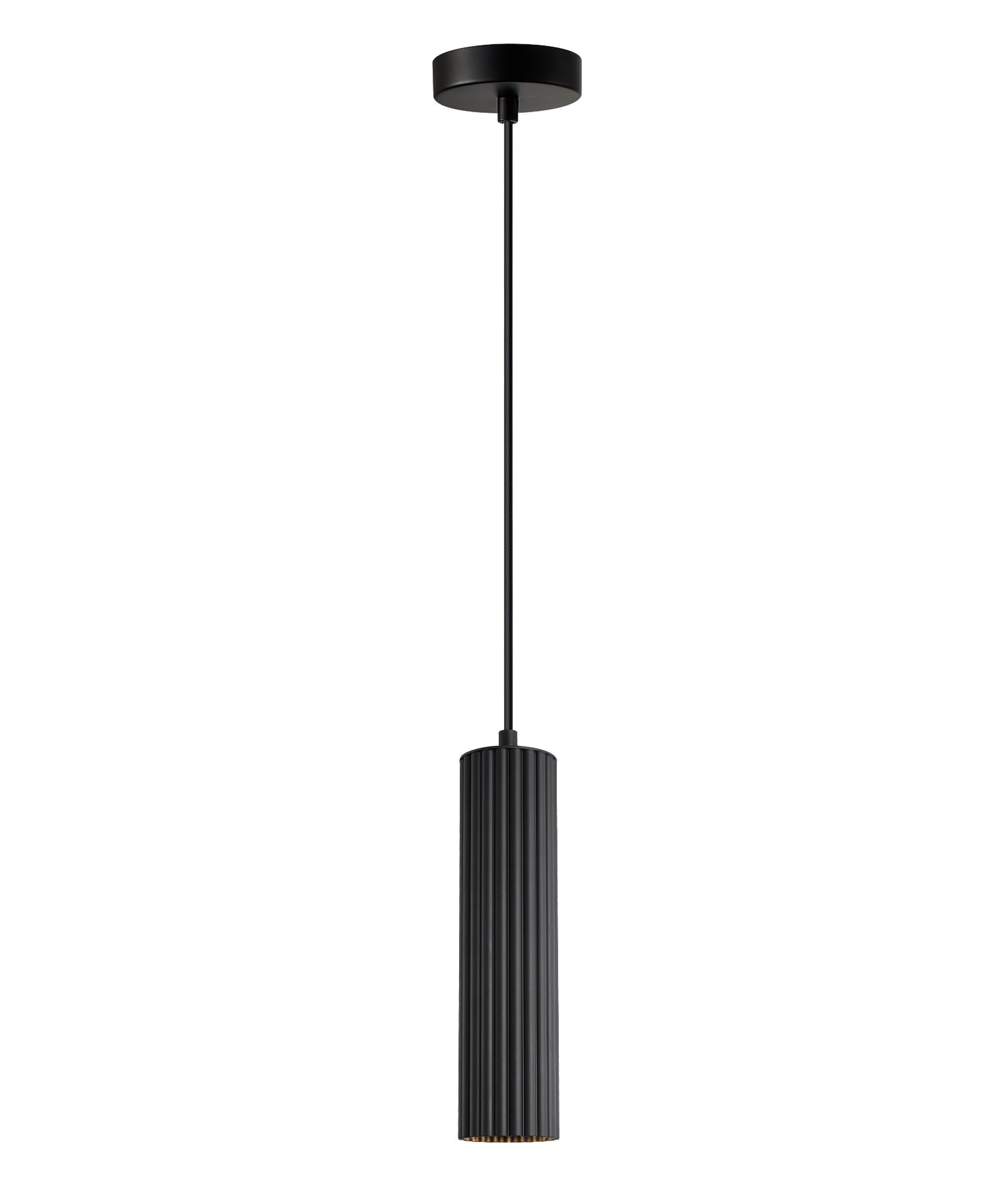 Kolonne Ribbed Cylinder Pendant Light Black - KOLONNE1