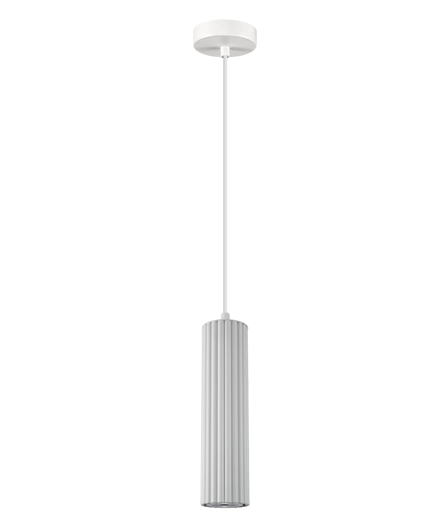 Kolonne Ribbed Cylinder Pendant Light White - KOLONNE2