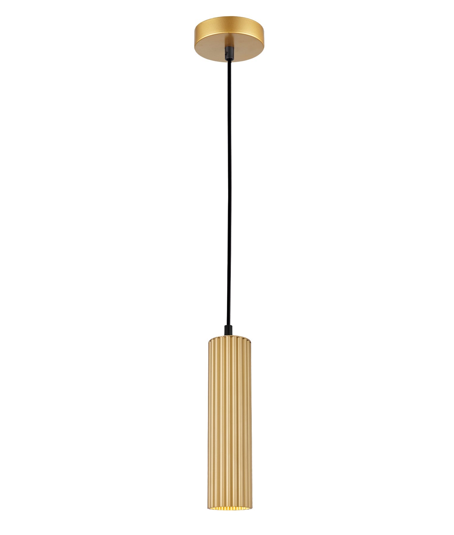 Kolonne Ribbed Cylinder Pendant Light Gold - KOLONNE3