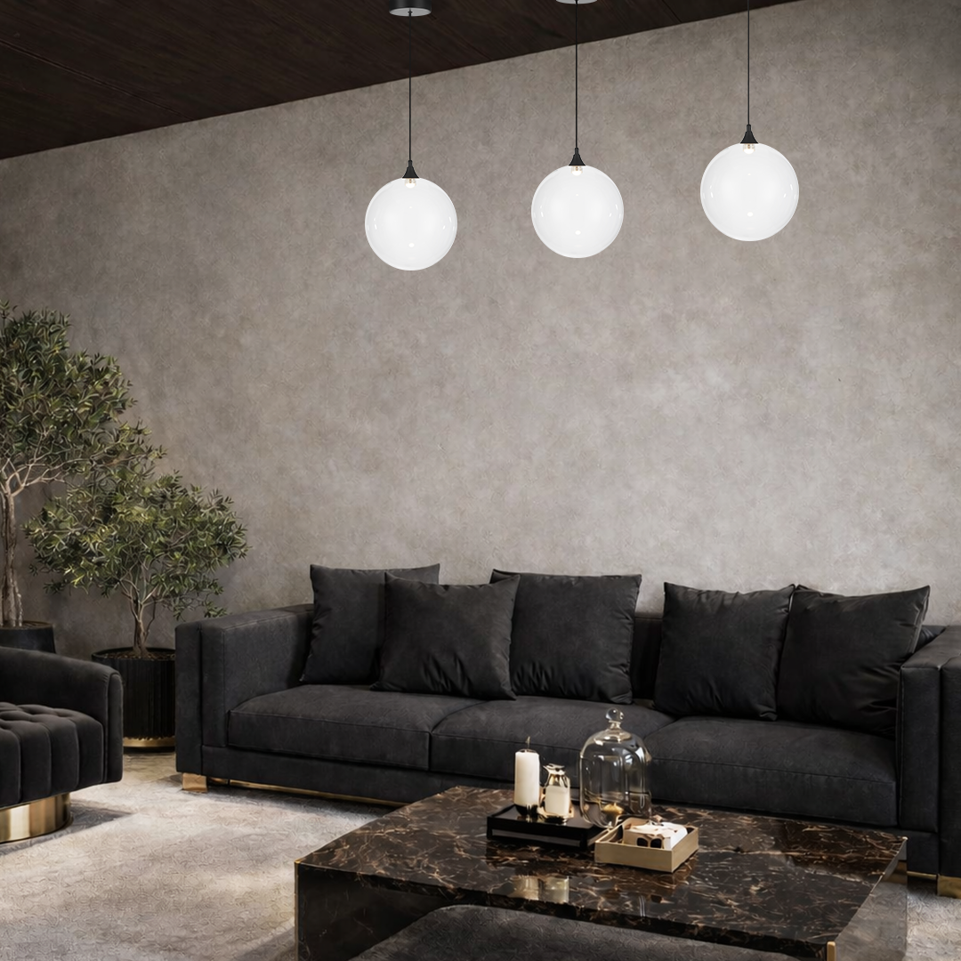 Kupla LED Pendant 4W 3000K Black & Clear - KUPLA PE1-BKCL