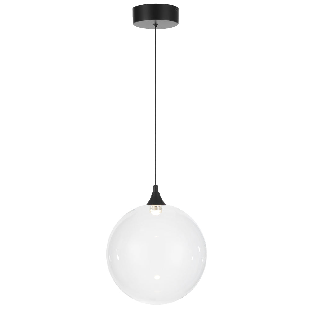 Kupla LED Pendant 4W 3000K Black & Clear - KUPLA PE1-BKCL