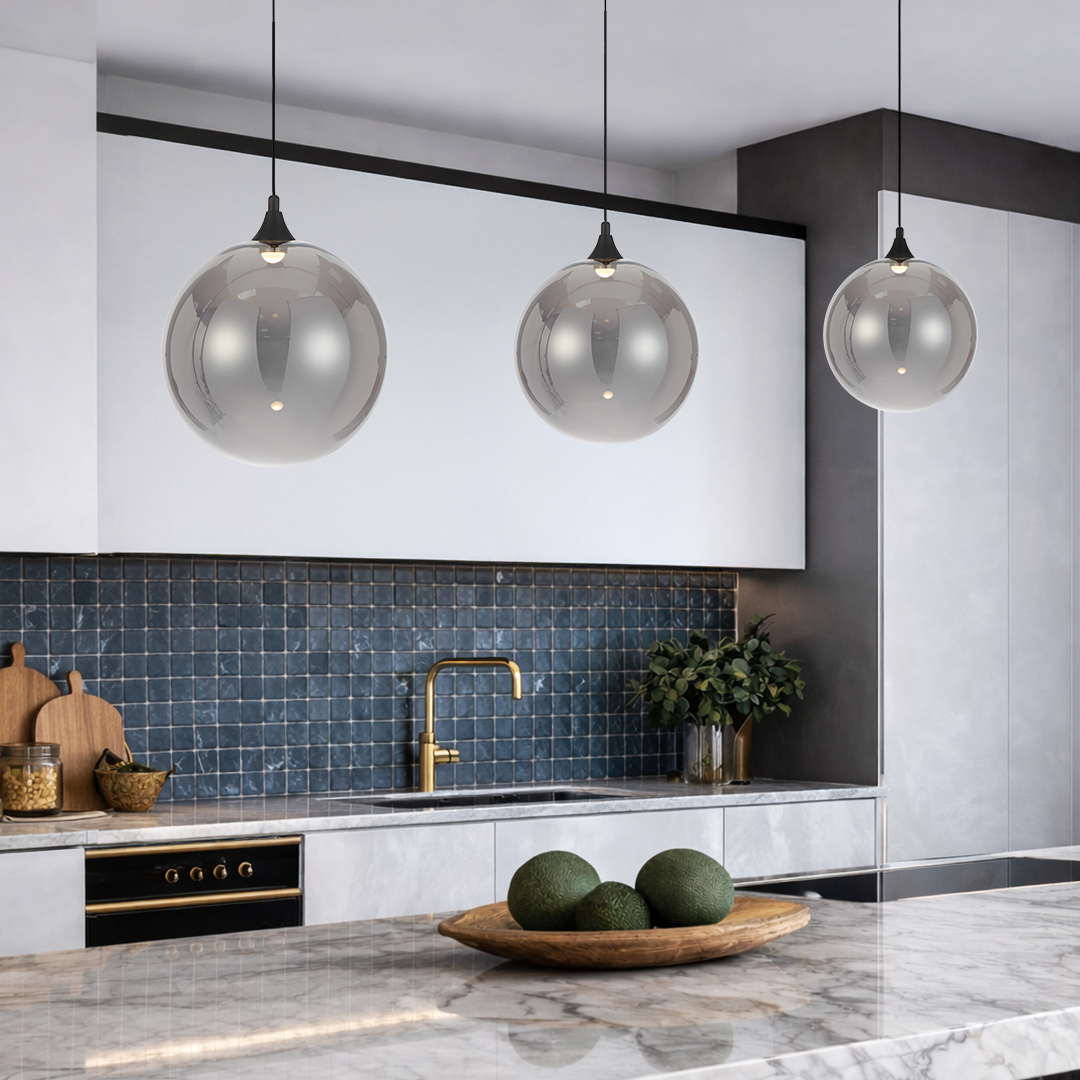 Kupla LED Pendant 4W 3000K Black & Smoke - KUPLA PE1-BKSM