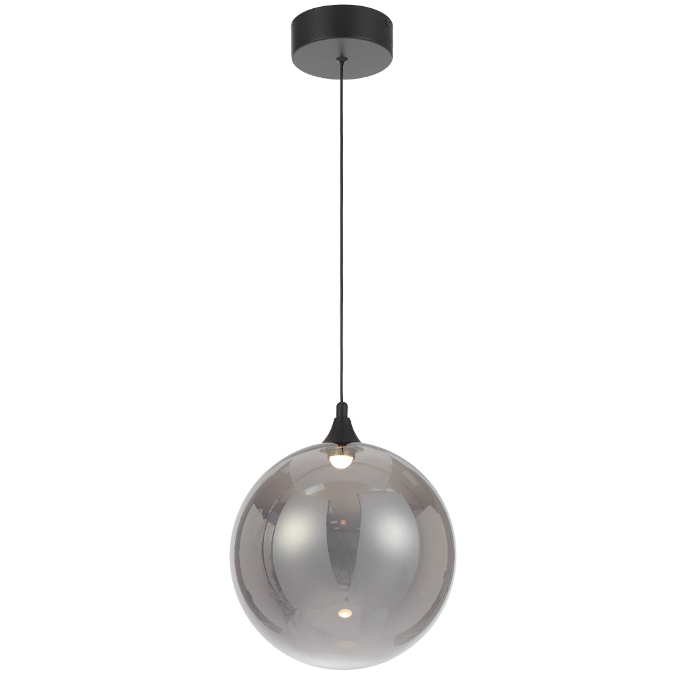Kupla LED Pendant 4W 3000K Black & Smoke - KUPLA PE1-BKSM