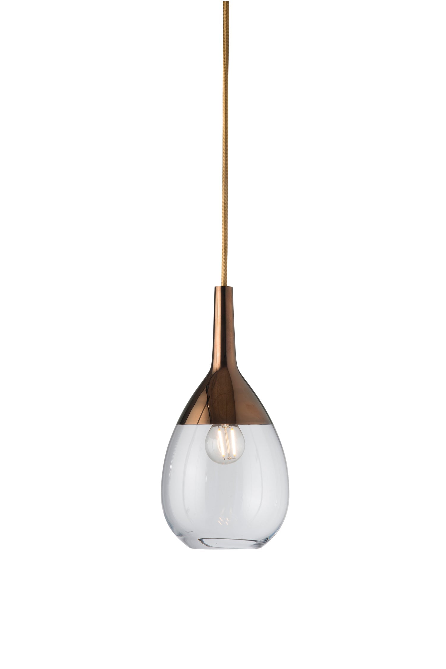 Lute Small Pendant Light Clear & Shiny Gold - LA101482