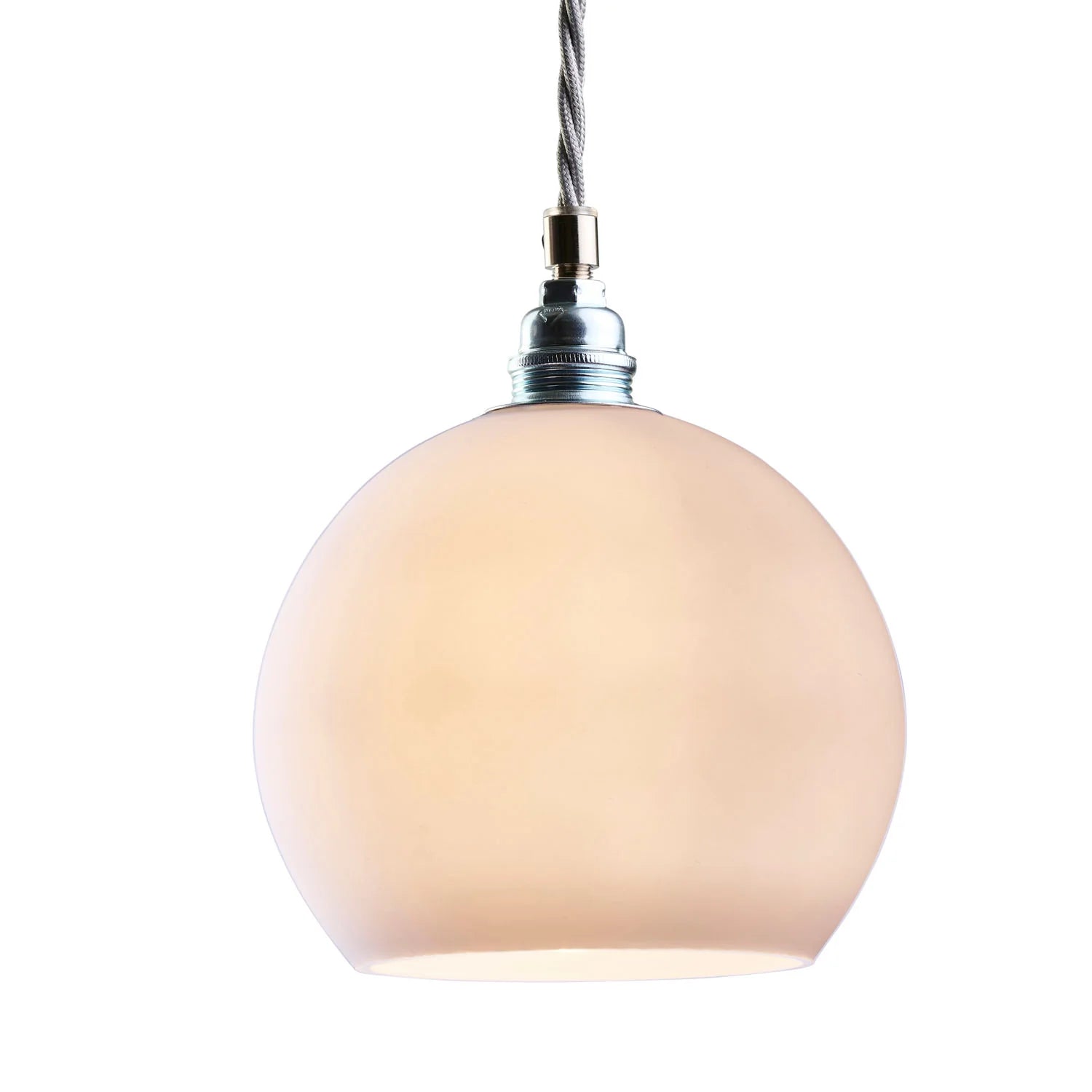 Rowan Small Pendant Light Marshmallow & Matt Silver - LA101562