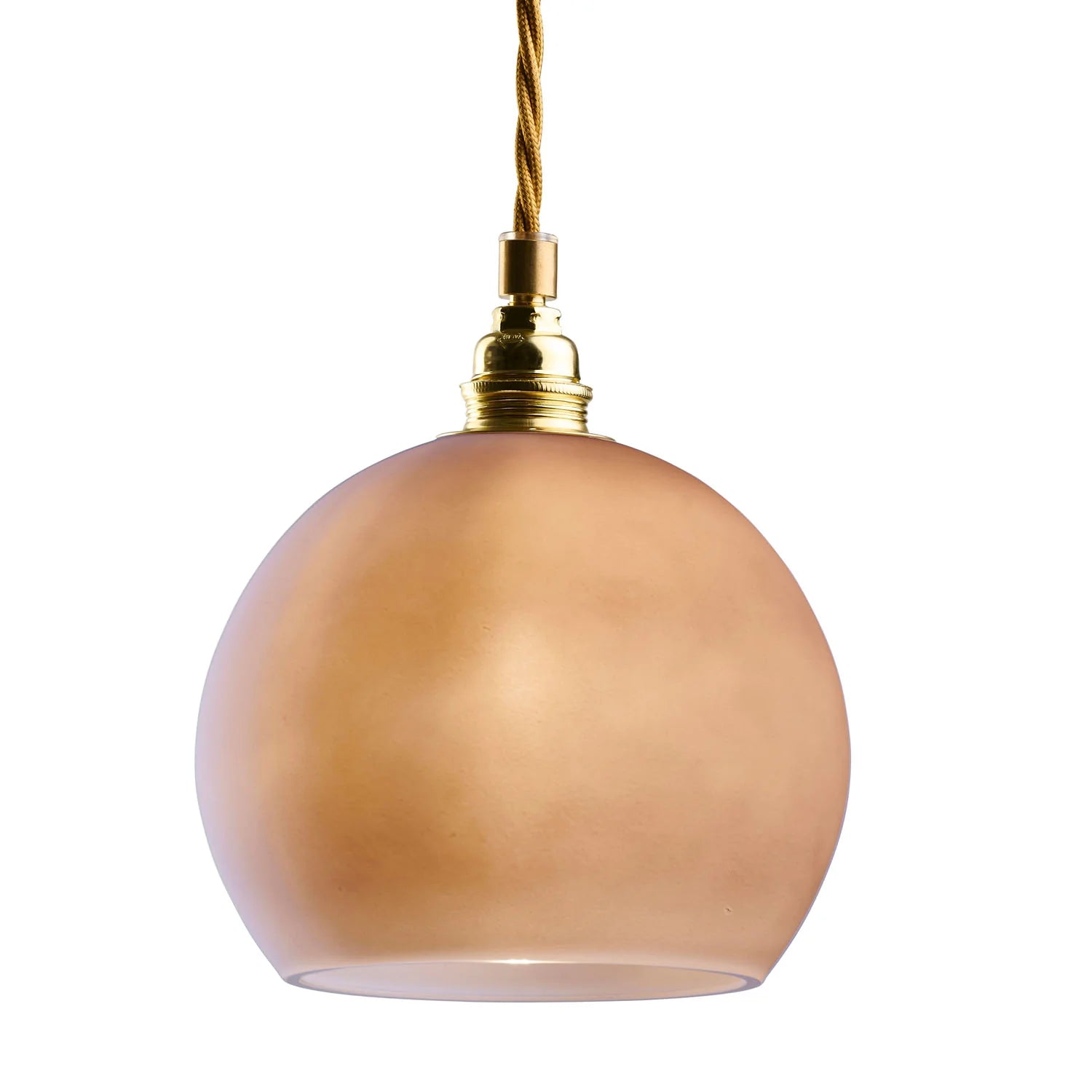 Rowan Small Pendant Light Latte & Matt Gold - LA101565