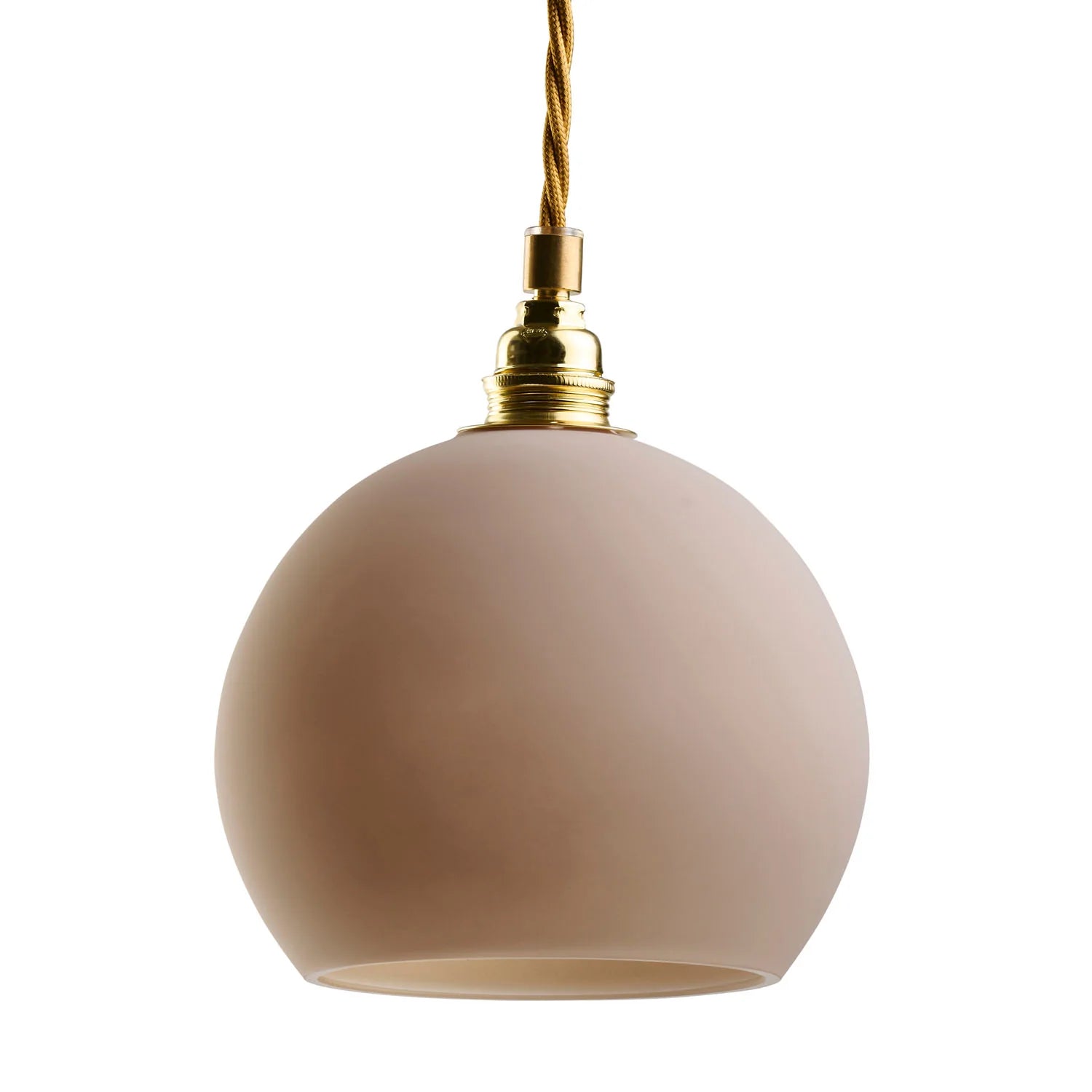 Rowan Small Pendant Light Latte & Matt Gold - LA101565