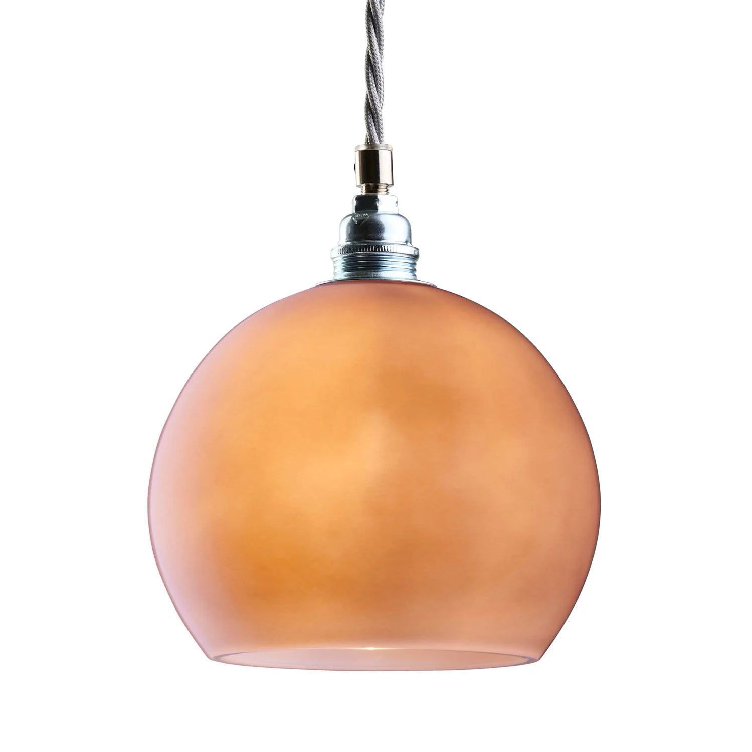 Rowan Small Pendant Light Latte & Matt Silver - LA101566