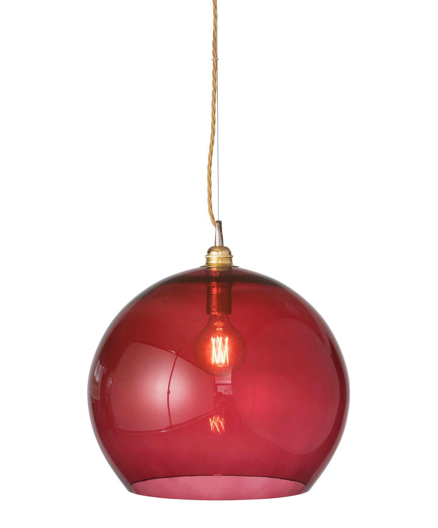 Rowan Large Pendant Light Ruby & Matt Gold - LA101766