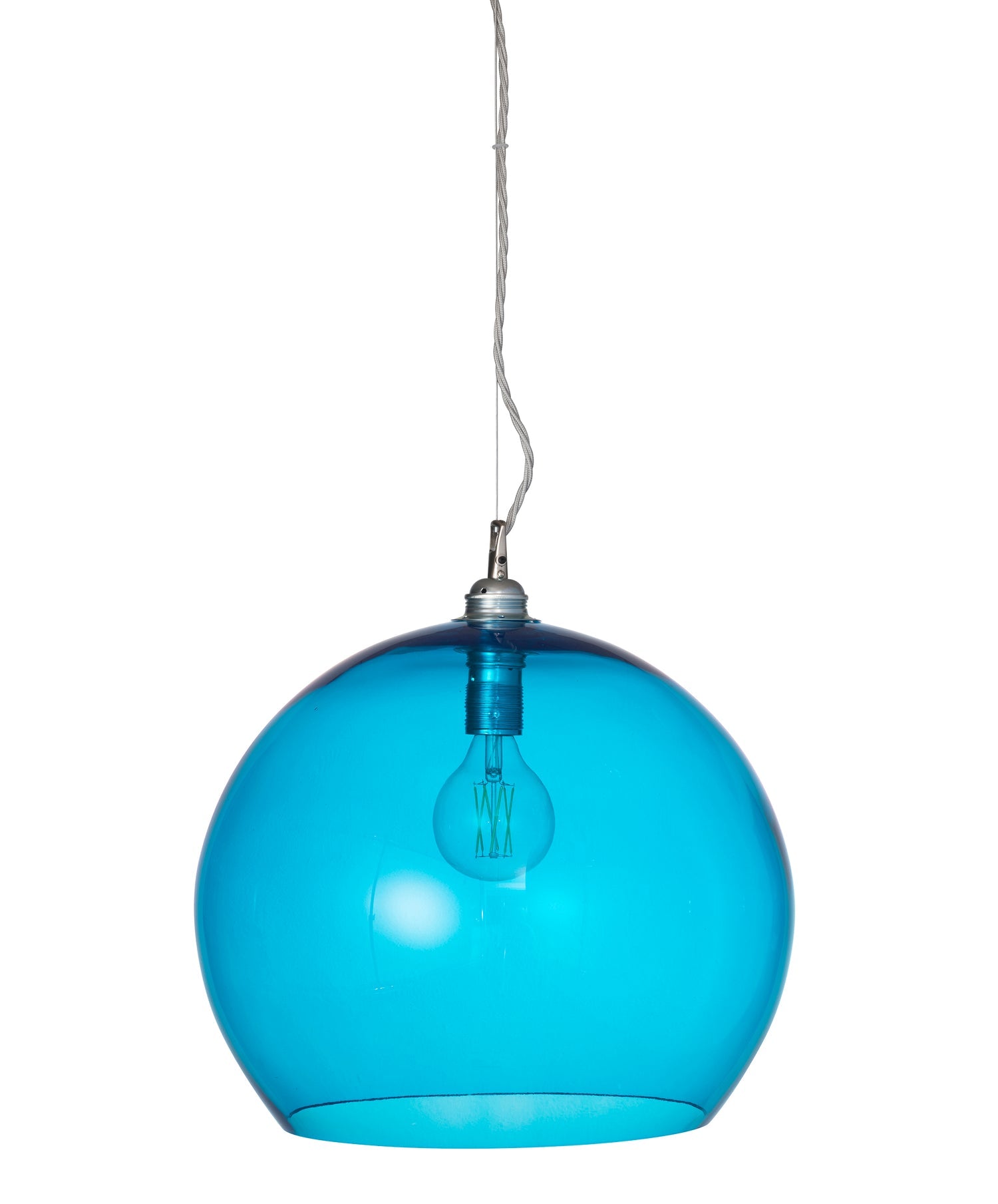 Rowan Large Pendant Light Pool Blue & Matt Silver - LA101767