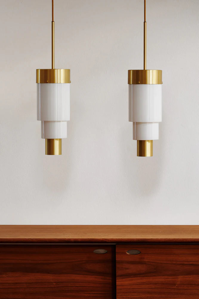 A-spire Pendant Light Opal White & Brushed Brass - LA102002