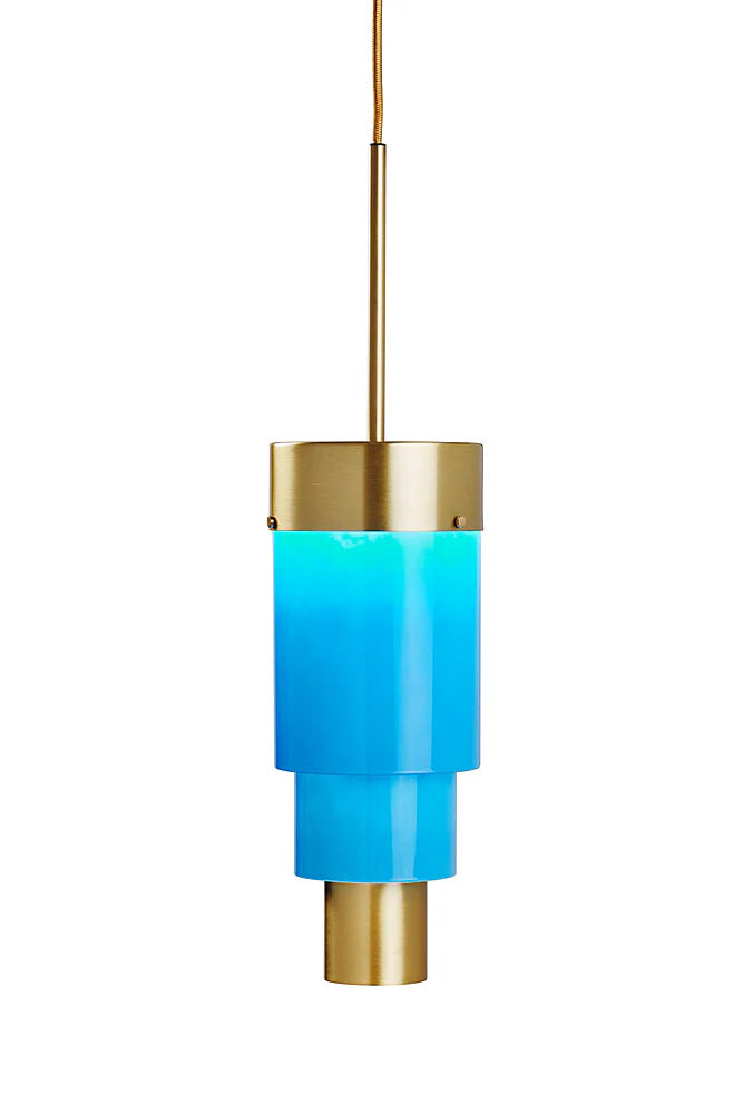 A-spire Pendant Light Opal Blue & Brushed Brass - LA102003
