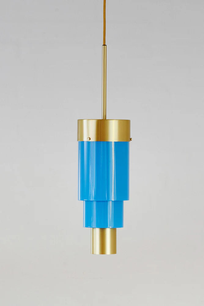 A-spire Pendant Light Opal Blue & Brushed Brass - LA102003