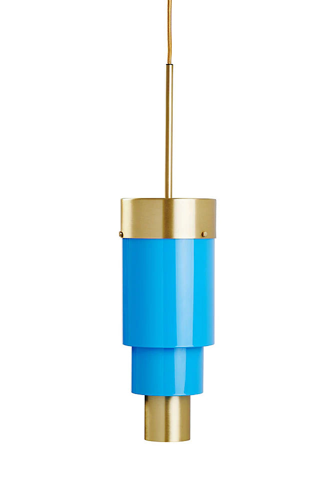 A-spire Pendant Light Opal Blue & Brushed Brass - LA102003