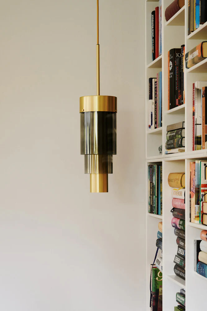 A-spire Pendant Light Sanded Smokey Grey & Brushed Brass - LA102007