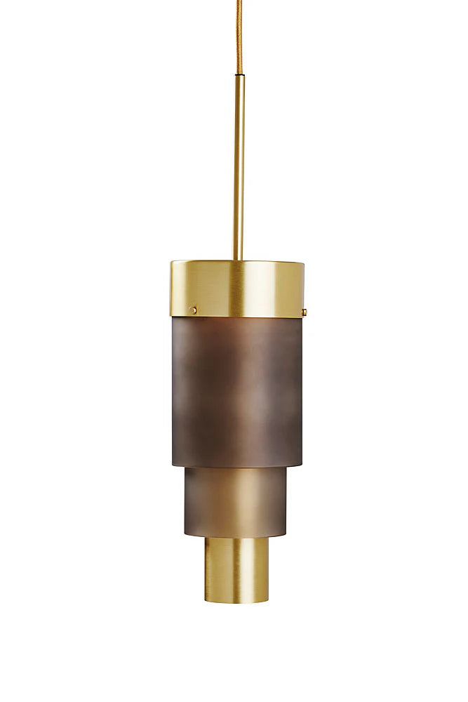 A-spire Pendant Light Sanded Smokey Grey & Brushed Brass - LA102007