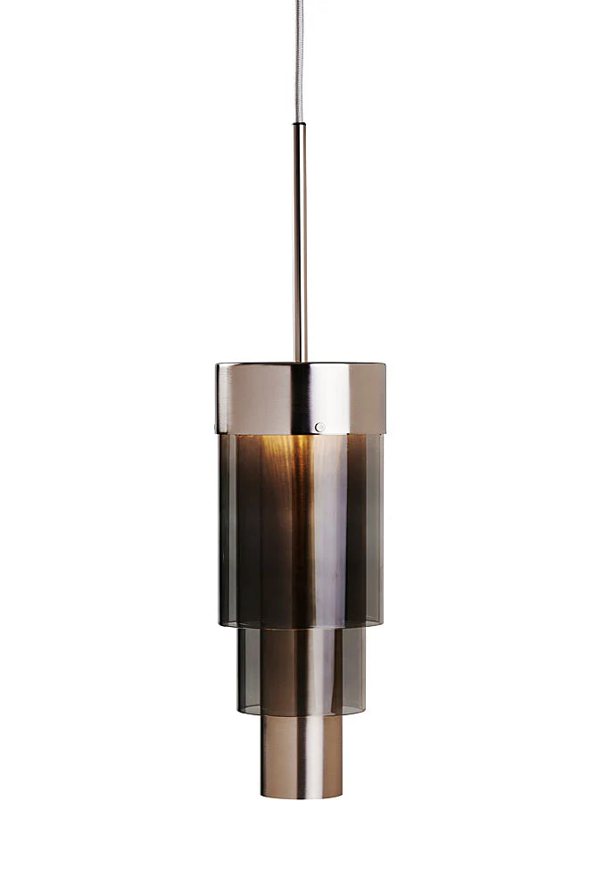 A-spire Pendant Light Smokey Grey & Brushed Silver - LA102013