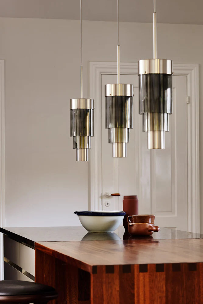 A-spire Pendant Light Smokey Grey & Brushed Silver - LA102013