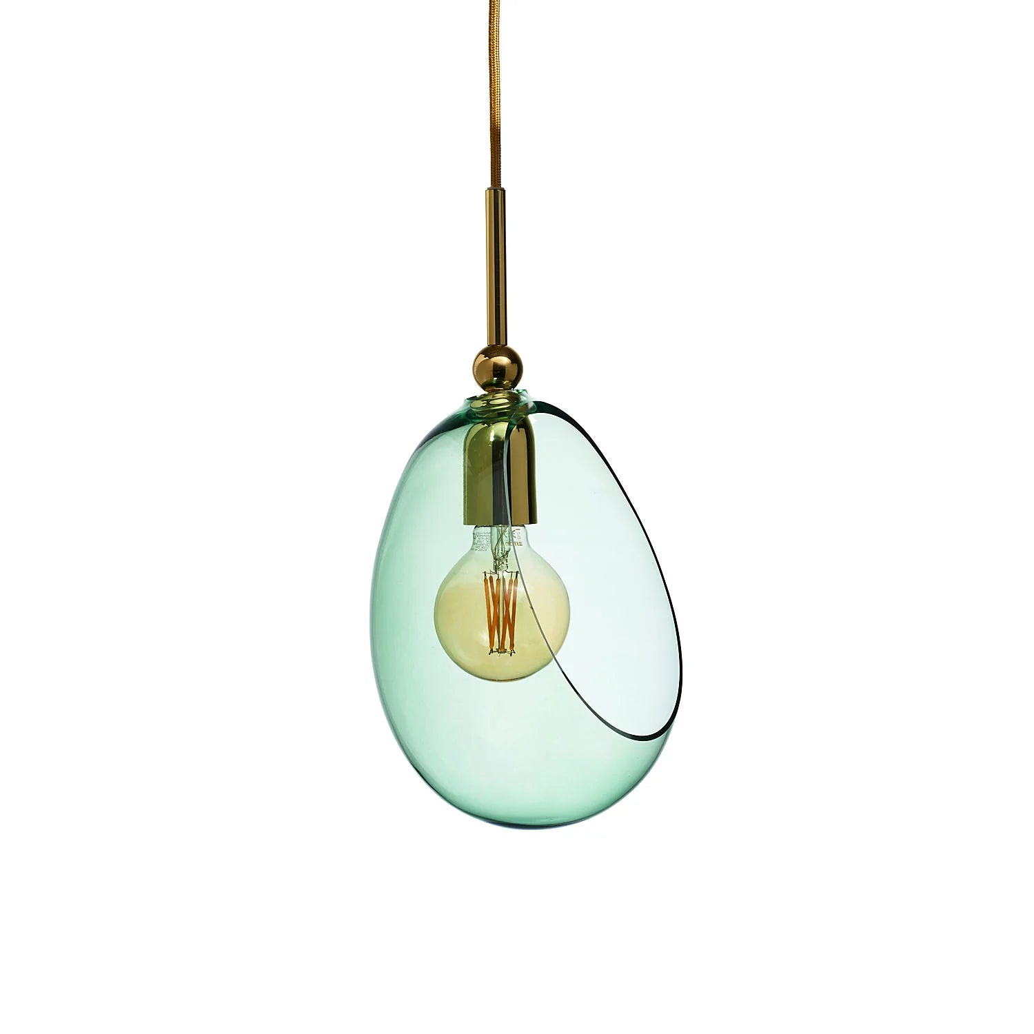 Embrace Medium Pendant Light Forest Green & Shiny Silver - LA102104