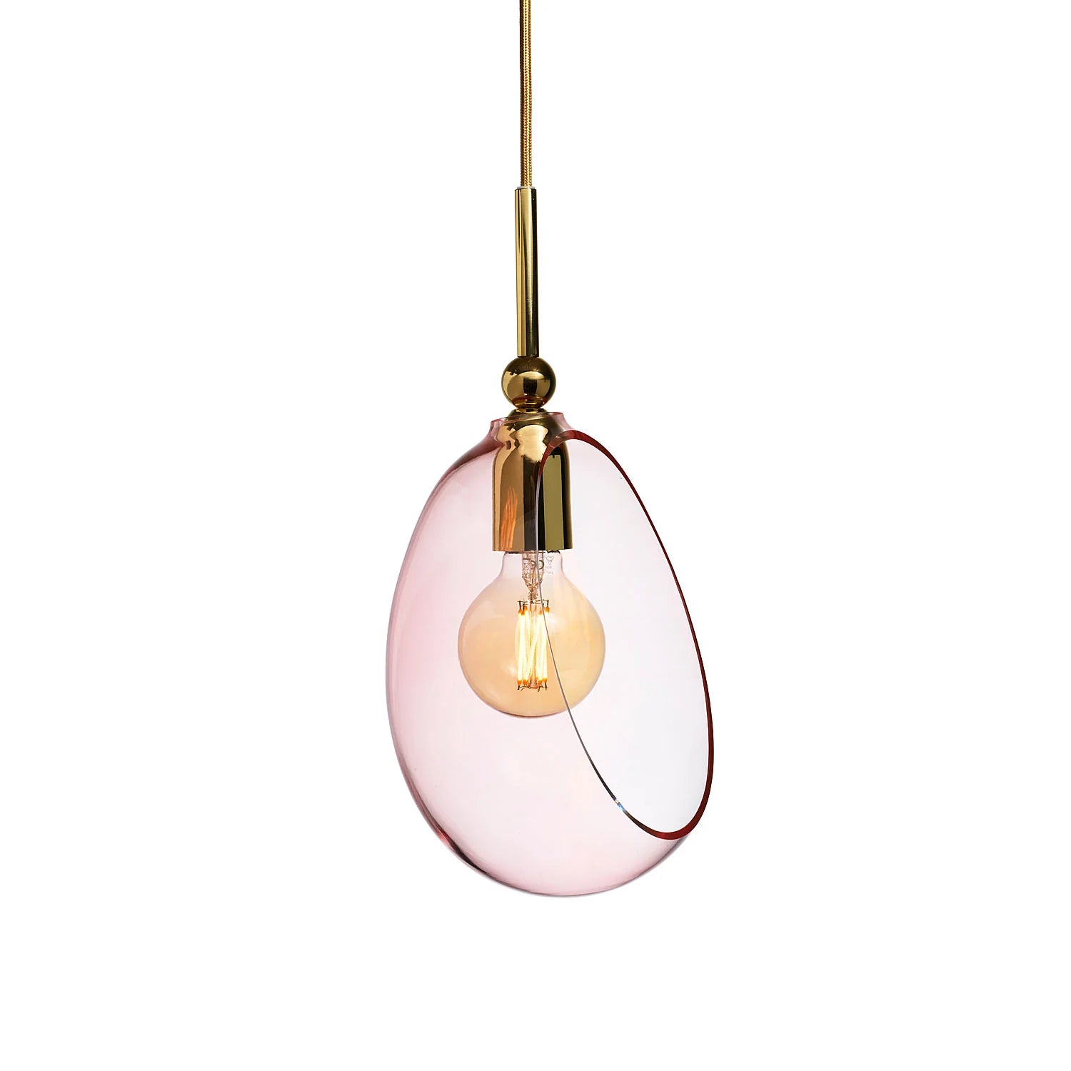 Embrace Medium Pendant Light Bright Coral & Shiny Silver - LA102107