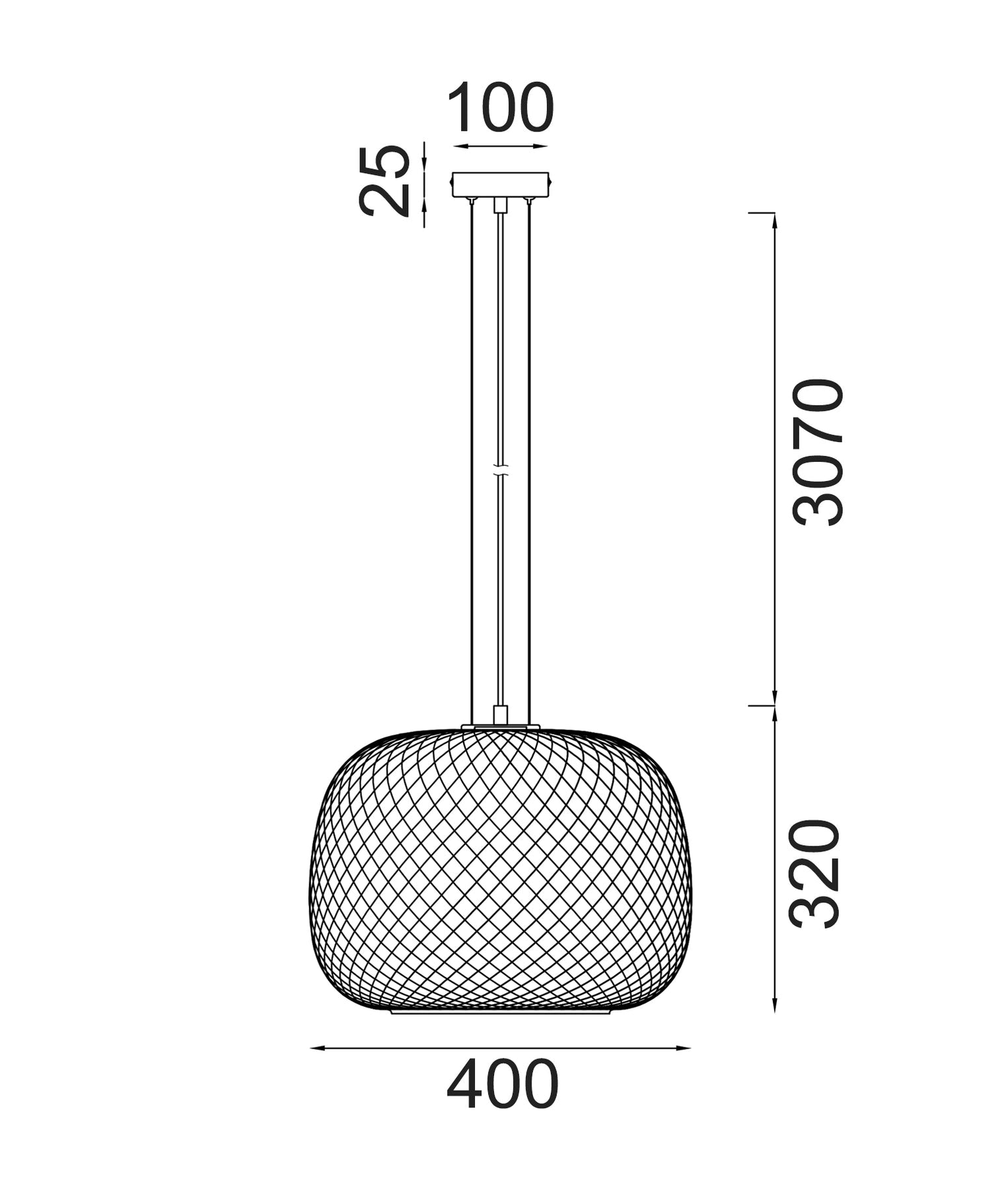 Labu Dome Glass with Segments Pendant Light Amber - LABU2