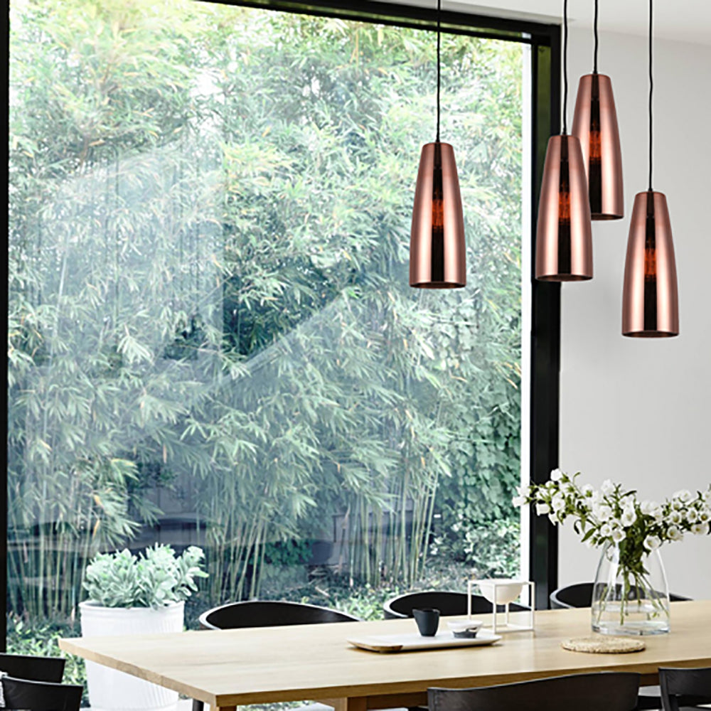 Buy Mini Pendants Australia LAMINA Copper Coloured Glass 1 Light Pendant Ellipse Shape - LAMINA1