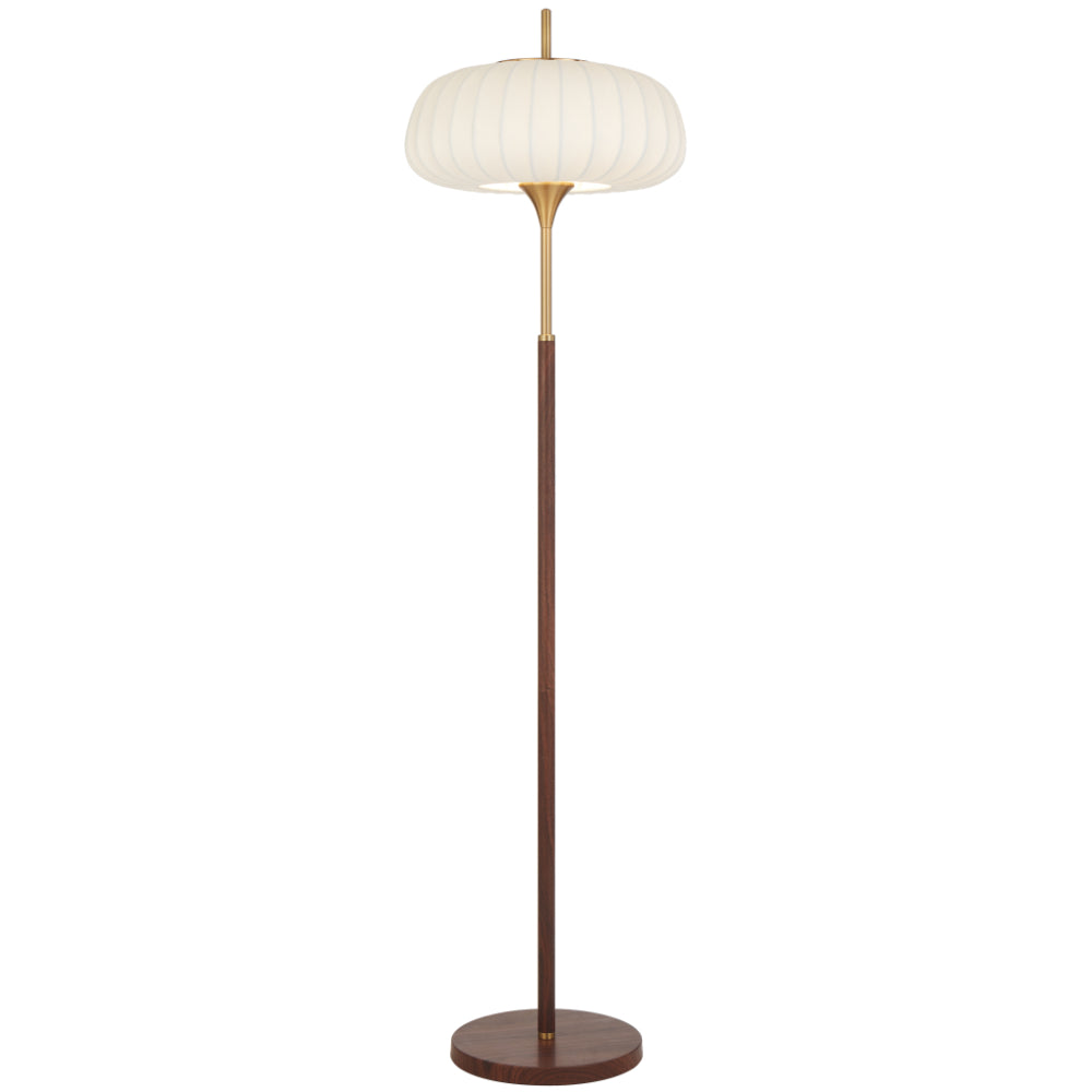 Lasian Floor Lamp Walnut, Antique Gold & White - LASIAN FL-WDAG