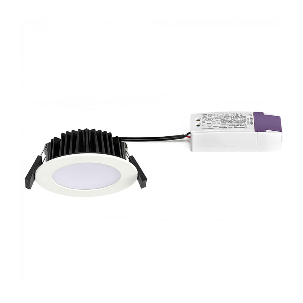 Buy Recessed LED Downlights Australia Round Recessed LED Downlight White Aluminium 3CCT - LDE90-WH