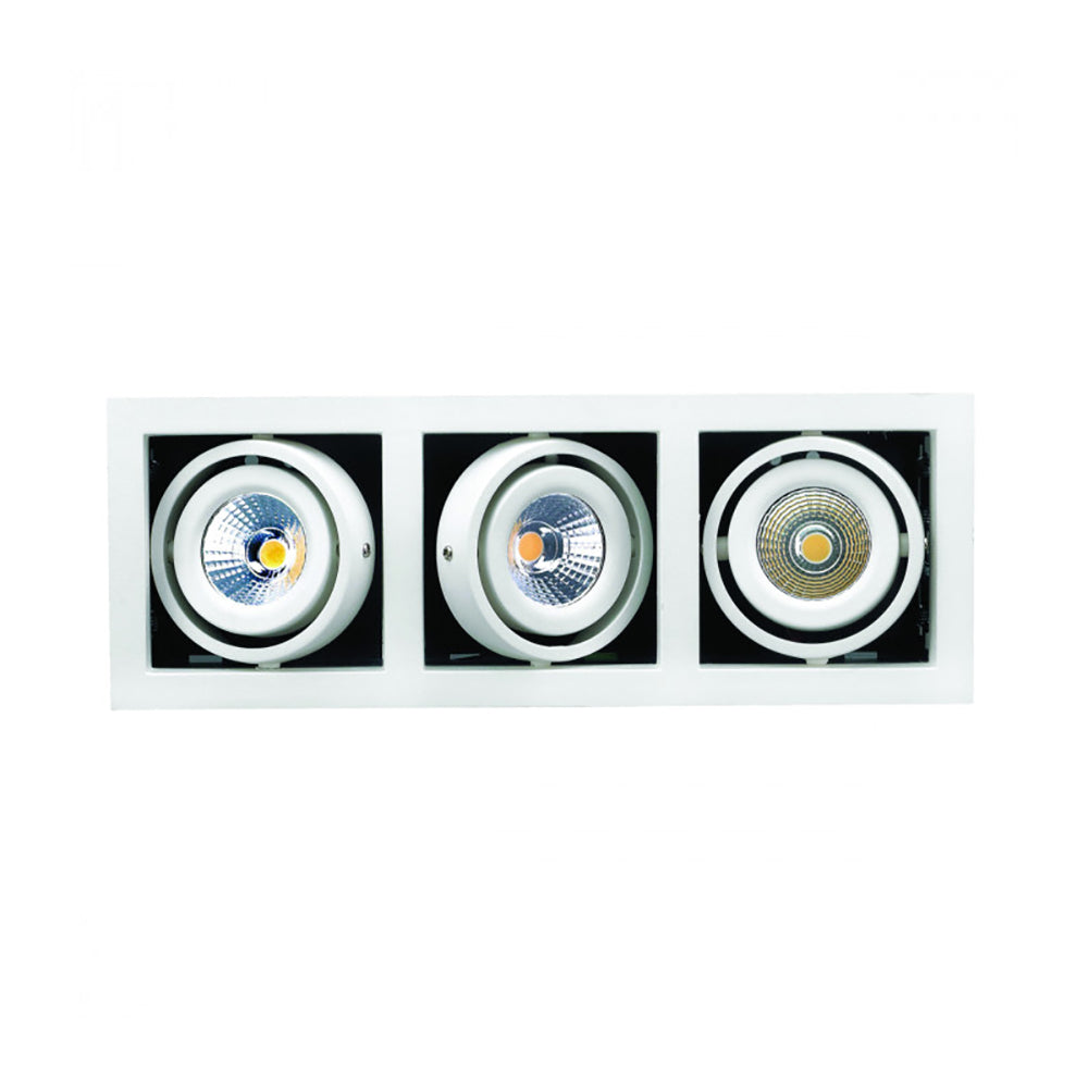 Buy Recessed LED Downlights Australia Recessed LED Downlight 3 Lights White Metal 3000K - LDL-GIM3-WH