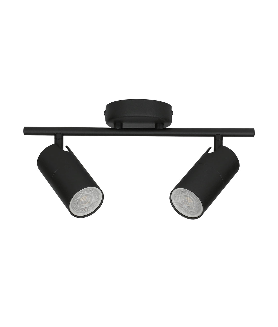 Lengan Double Head Adjustable Round Base Spot Light Black - LENGAN2B
