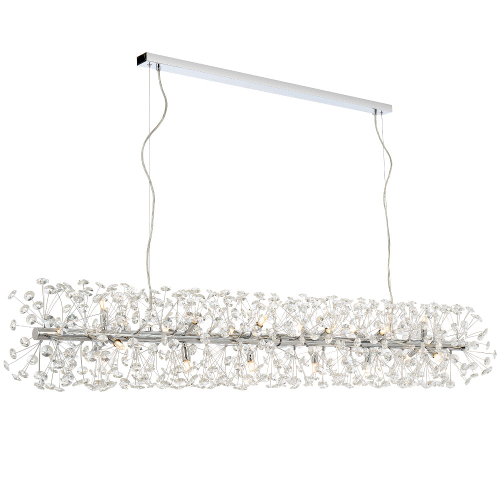 Lerida 18 Light Rectangular Pendant Chrome & Clear - LERIDA PE18R-CH