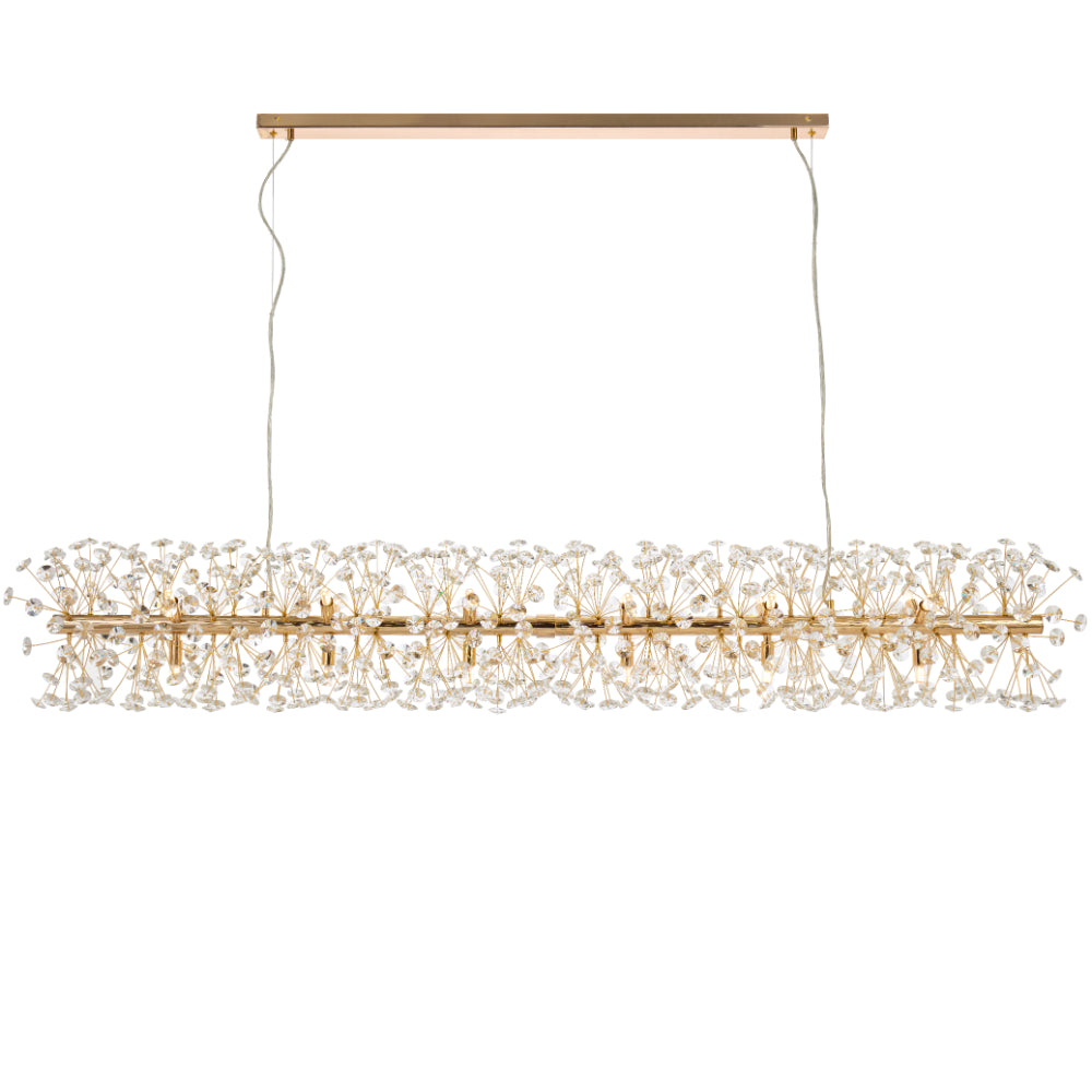 Lerida 18 Light Rectangular Pendant Gold & Clear - LERIDA PE18R-GD