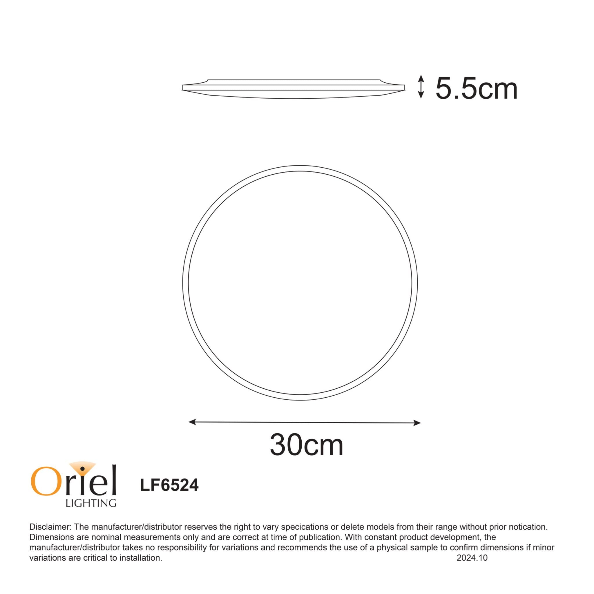 Omar LED Ceiling Light 24W TRI Colour White - LF6524WH