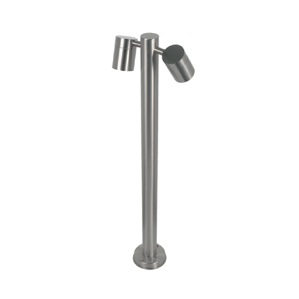 Bollard Spotlight 2 Lights Silver / Grey 304 Stainless Steel - LG2182-SS