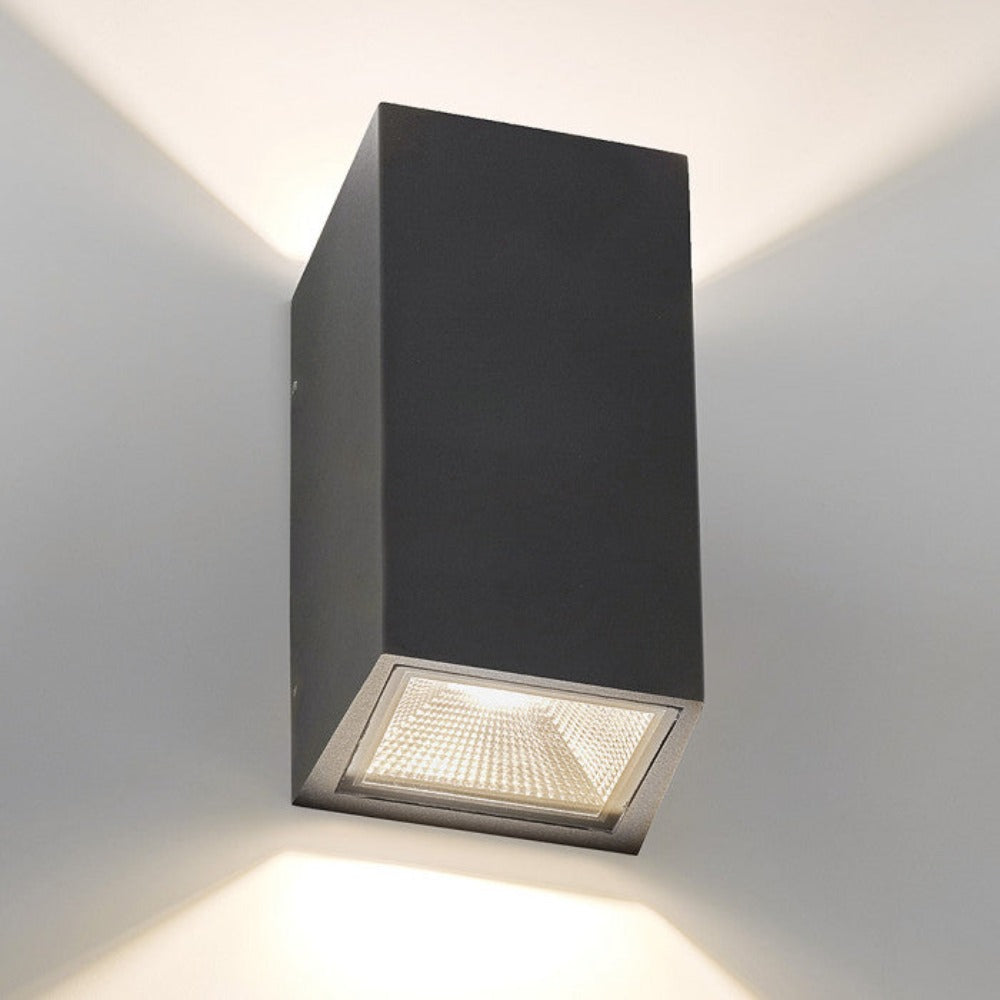 Buy Up / Down Wall Lights Australia Enzo Up & Down Wall 2 Lights Charcoal Aluminium 3000K - LH3010-CC