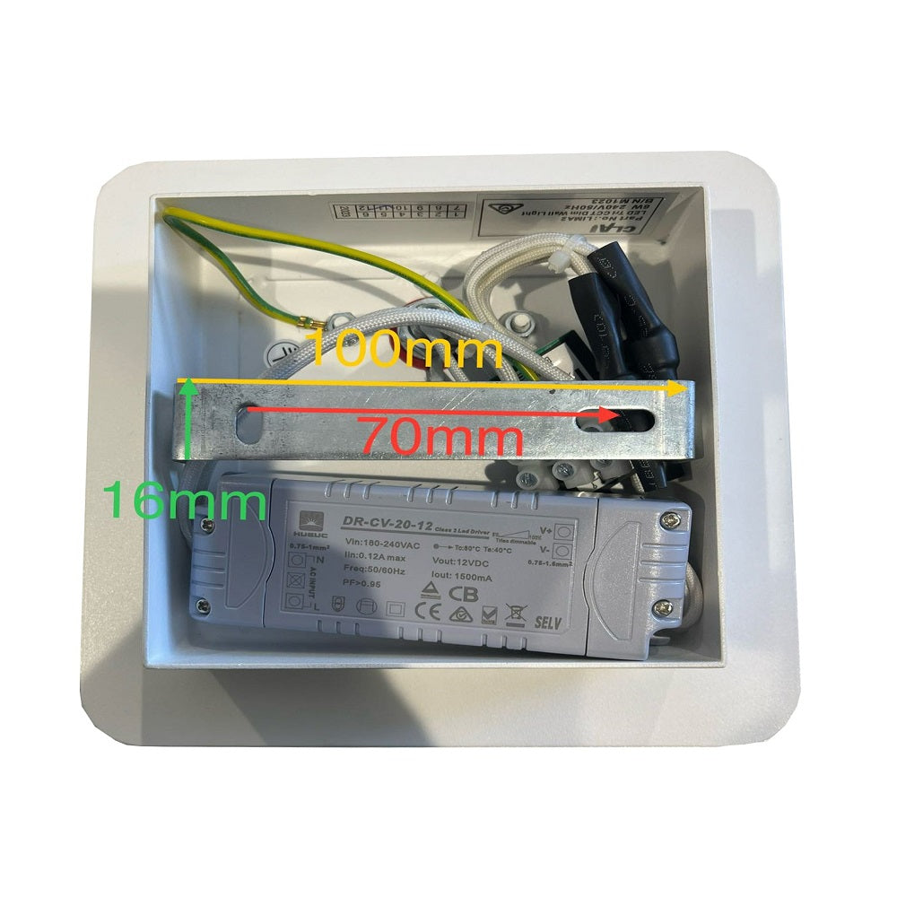 Lima Square Wall Light White Aluminium 3CCT - LIMA2