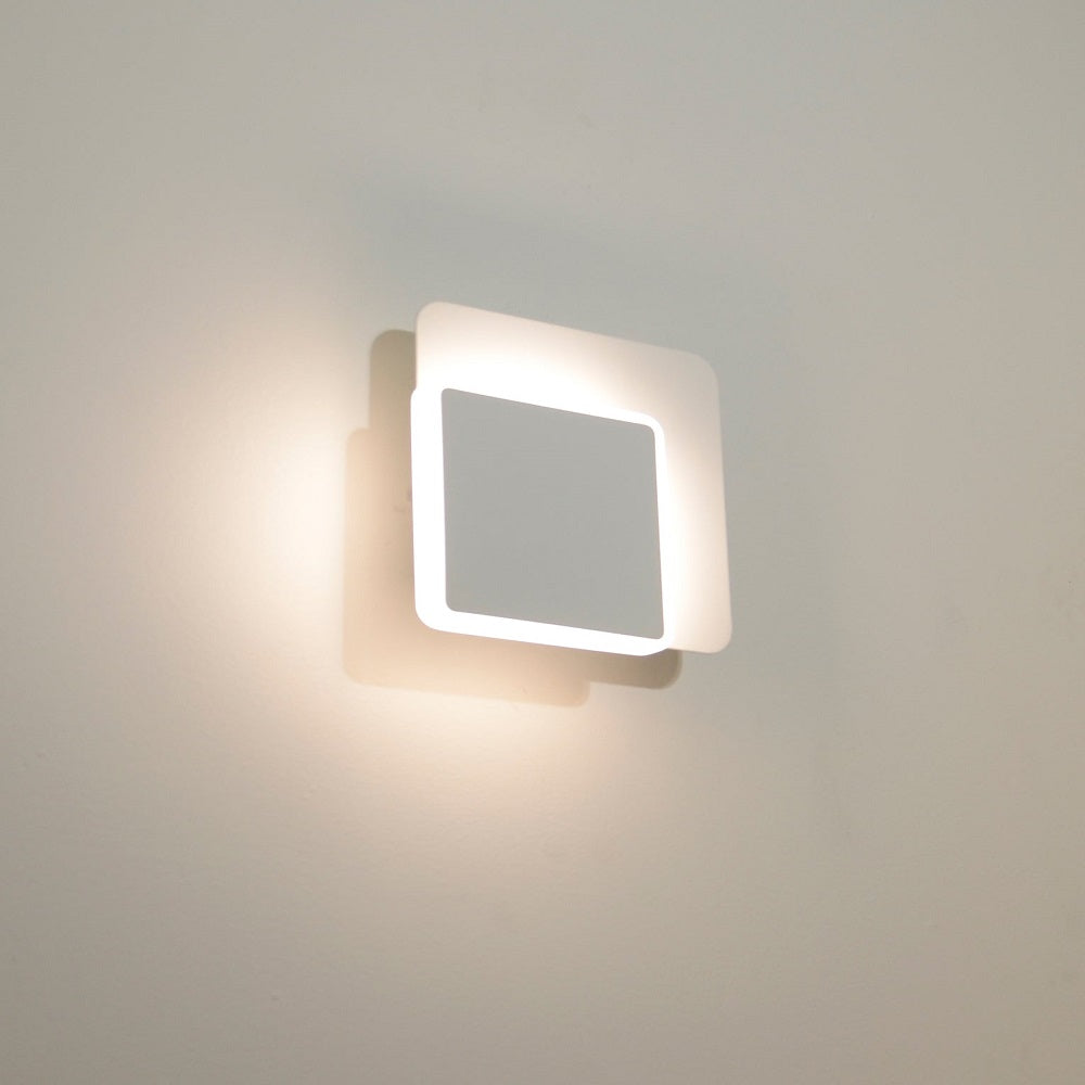 Lima Square Wall Light White Aluminium 3CCT - LIMA2