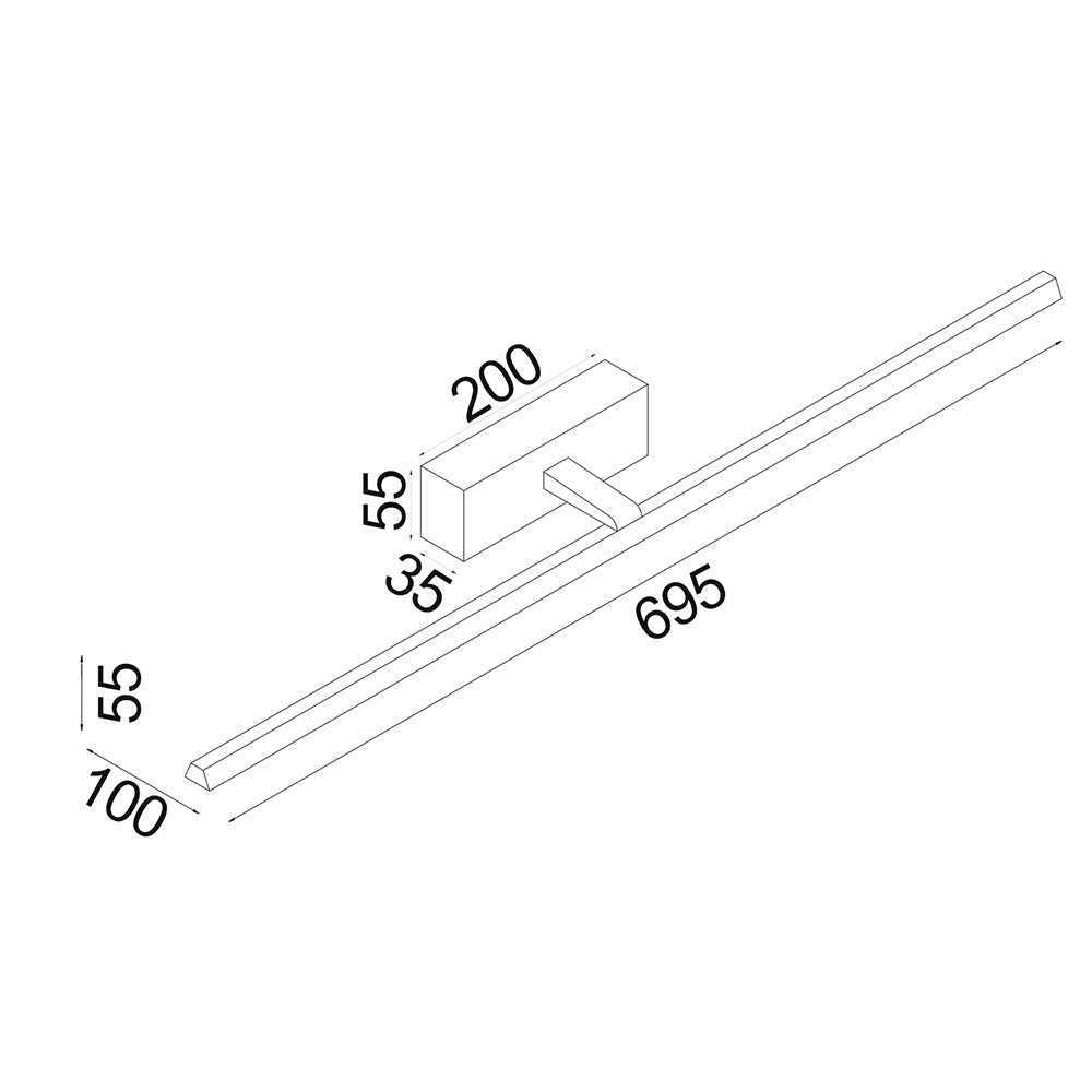 Buy Bathroom Vanity Lights Australia Linal Bathroom Vanity Light W695mm White Aluminium 3CCT - LINEAL1L
