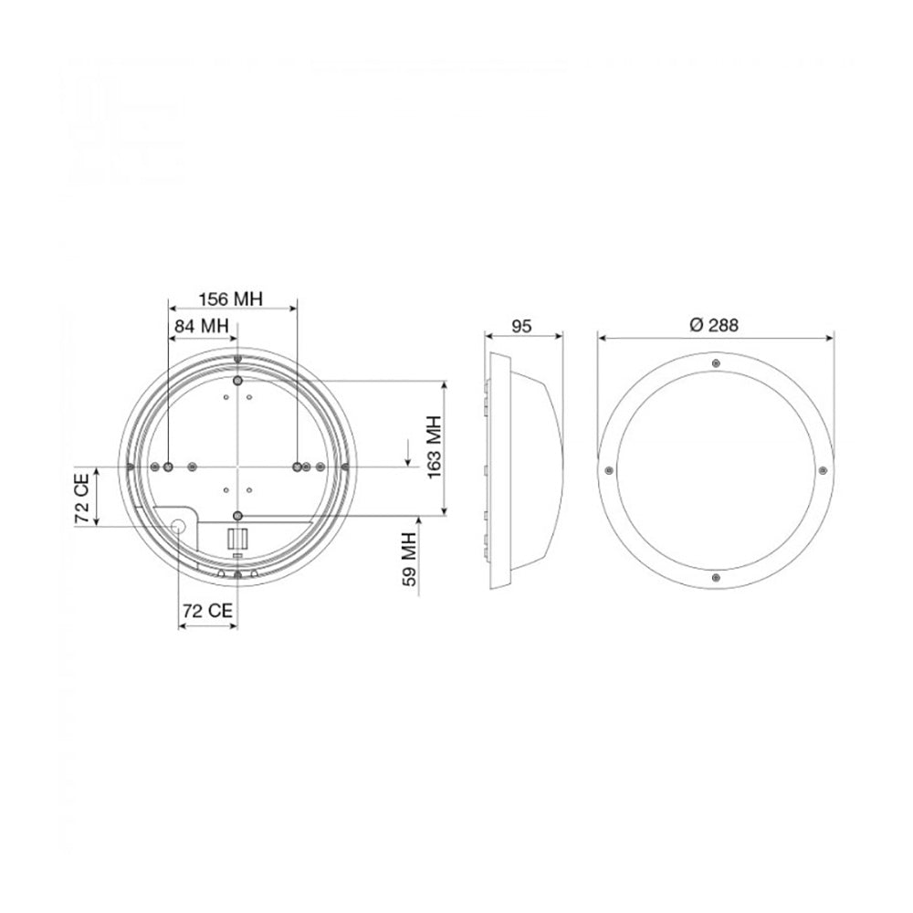 Buy LED Bunker Lights Australia Round LED Bunker Light White Polycarbonate 3000K - LJL6051-WH