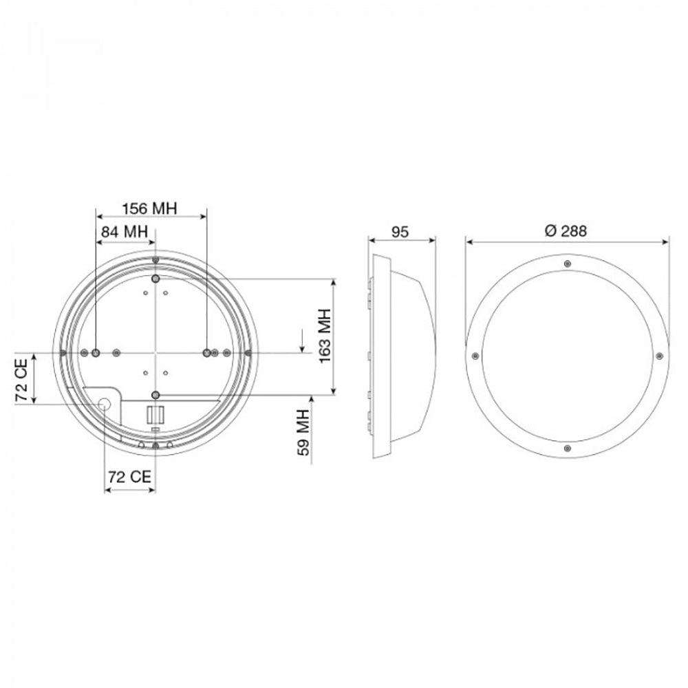 Buy Bunker Lights Australia Round Bunker Light White Polycarbonate - LJ6051-WH