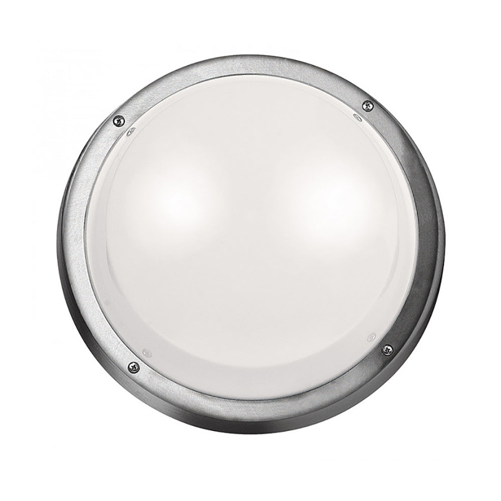 Buy LED Bunker Lights Australia Round LED Bunker Light Silver Polycarbonate 3000K - LJL6051-SS