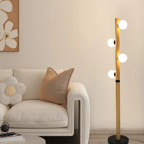 Evie Floor Lamp Matt Black & Opal - LL-09-0297