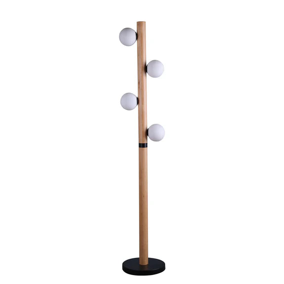 Evie Floor Lamp Matt Black & Opal - LL-09-0297