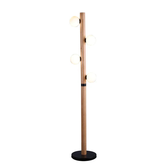 Evie Floor Lamp Matt Black & Opal - LL-09-0297