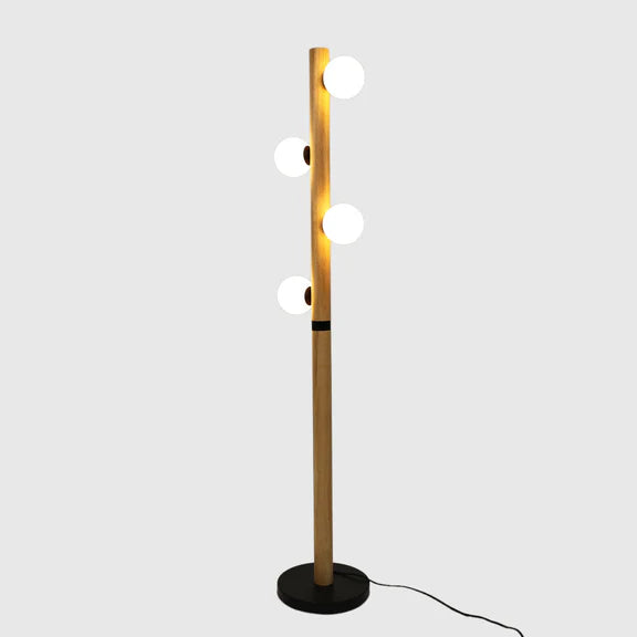 Evie Floor Lamp Matt Black & Opal - LL-09-0297