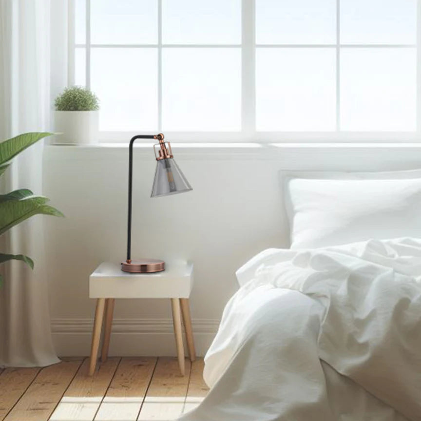 Conea Table Lamp Antique Copper & Smoky - LL-14-0270