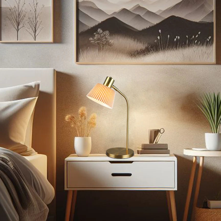 Ruston Table Lamp Brass & Khaki - LL-14-0278